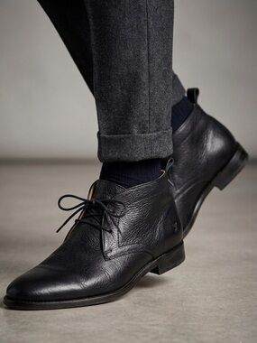 Gravitypope Black Leather Chukka Dress Boots Size 42